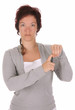 hand demonstrating, "Q" in the alphabet of signs