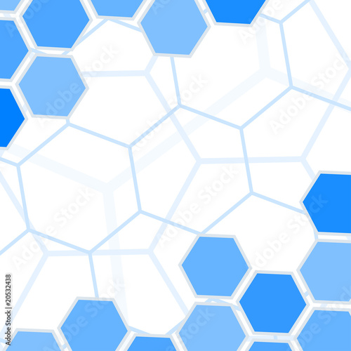 Vector: Abstract blue hexagons background with copy space. Abstract blue hexagons background with copy space.