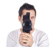 Cameraman isolated on white background Cameraman isolated on white background