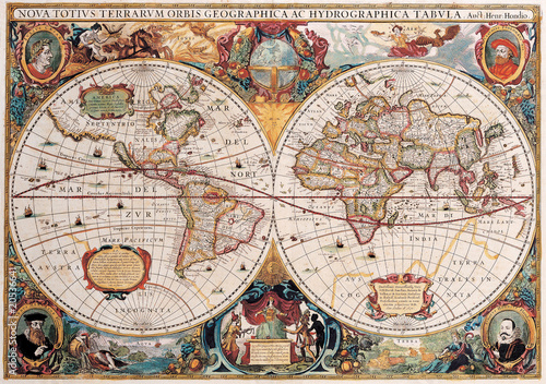 Illustration: High-quality Antique Map - Henricus Hondius, 1630 High-quality Antique Map - Henricus Hondius, 1630