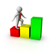 3d man with business chart 3d man with business chart