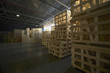 Empty industrial pallet in a warehouse