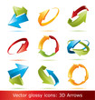 Colorful 3d vector arrows set Colorful 3d vector arrows set