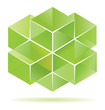 Green cube design for business artwork