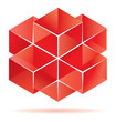 Red cube design for business artwork