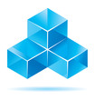 Blue cube design for business artwork