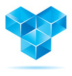 Blue cube design for business artwork