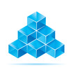 Blue cube design for business artwork
