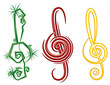 Various Music Styles. Vector design violin clef Various Music Styles. Vector design violin clef