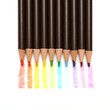 Rainbow colored drawing with pencils isolated on white