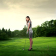 Beauty playing golf