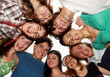 Cheerful young people having fun summer holidays.
