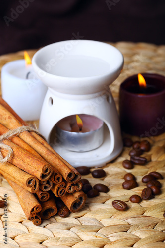 Photo: candle and cinnamon candle and cinnamon