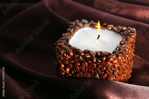 Photo: Candle and silk Candle and silk