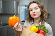 Beautiful woman in kitchen