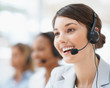 Closeup of a female customer service representative