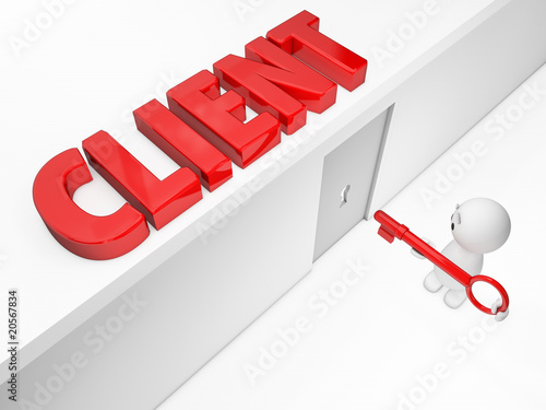 Illustration: a cute 3D guy reaches a client (Happyman series) a cute 3D guy reaches a client (Happyman series)