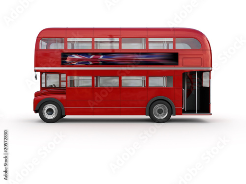 Illustration: Double decker bus - isolated on white Double decker bus - isolated on white