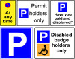 parking traffic signs vector illustration