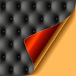 Leather upholstery with glossy curled corner. Vector.