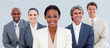 Portrait of a competitive business team