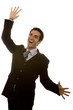 Businessman celebrating