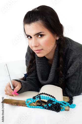 Photo: Girl with write notes Girl with write notes