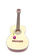 a yellow acoustic guitar isolated on white a yellow acoustic guitar isolated on white
