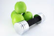 hantel mit aepfel