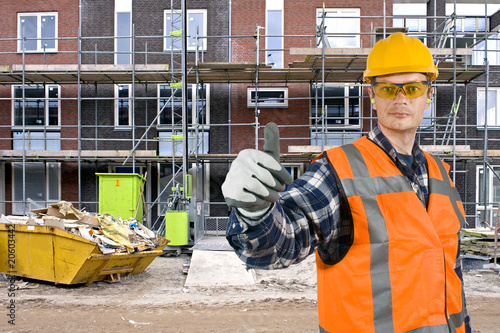 Photo: Satisfied construction worker Satisfied construction worker