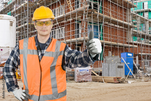 Photo: Satisfied construction worker Satisfied construction worker