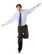 Business man keeping balance