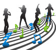 Sexy girls are playing with music notes Sexy girls are playing with music notes