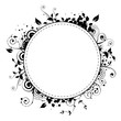 Vector - Black floral frame circle