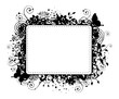 Abstract floral banner with square copy space
