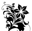 Beautiful black decorative floral ornament
