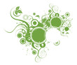 Funky green retro background - Vector