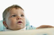 Baby boy with food around his mouth
