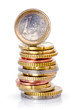 monnaies d'euros sur fond blanc monnaies d'euros sur fond blanc