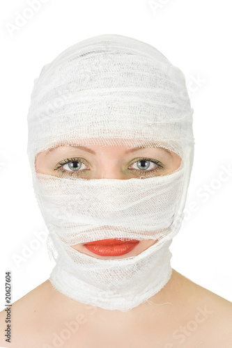 Photo: woman with bandage woman with bandage