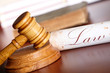 Judges gavel with  old paper