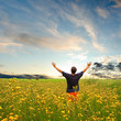 man in field