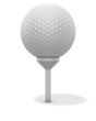 golf ball on red tee - with clipping path