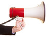 Foto: Hand mit Megafon Hand mit Megafon
