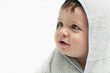 Baby boy in hooded towel