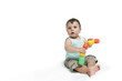 Baby boy playing with connecting blocks