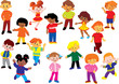 Happy kids of different nationalities play together. Happy kids of different nationalities play together.