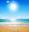 Summer sea landscape with the solar sky and beautiful sky Summer sea landscape with the solar sky and beautiful sky