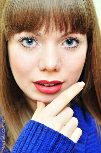 Photo: thoughtful young woman thoughtful young woman