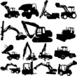 Vektor: vector excavator silhouette set vector excavator silhouette set